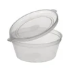 Skaidri plastikinė padažinė 60ml su dangteliu (sujungtu)