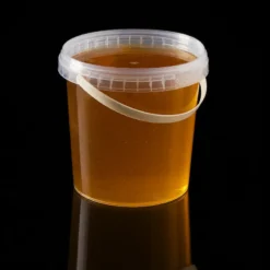 Skaidrus apvalus PP kibirėlis 770ml medui