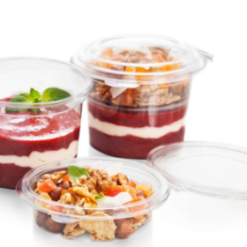 Apvalus plastikinis indelis DELI 230 ml su įdėklu