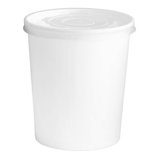 Popierinis baltas indelis maisto išsinešimui 760ml su PP dangteliu