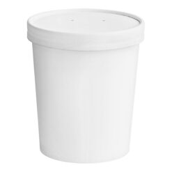Popierinis baltas indelis maisto išsinešimui 760ml popieriniu dangteliu