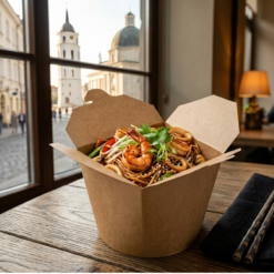 Popierinė Wok Dėžutė maistui išsinešti 475ml