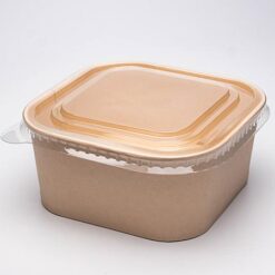Popierinė kvadratinė maisto dėžutė 1200ml