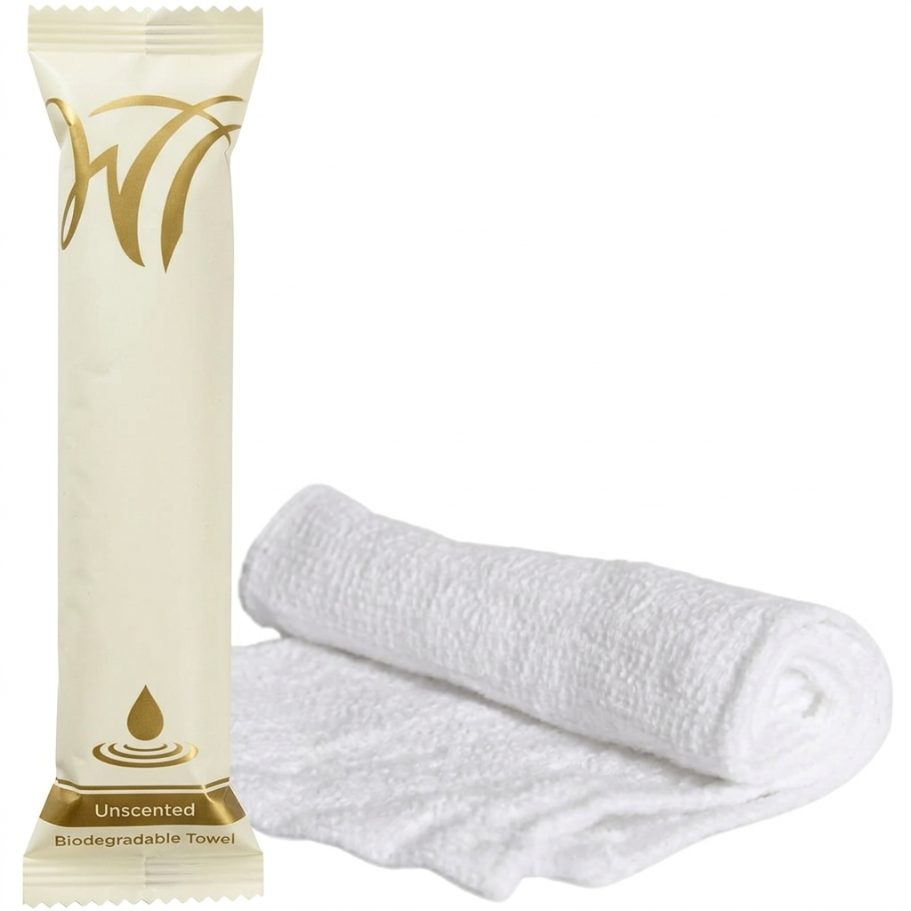 Vienkartinis viskozės karštas rankšluostis SPA pakuotėje